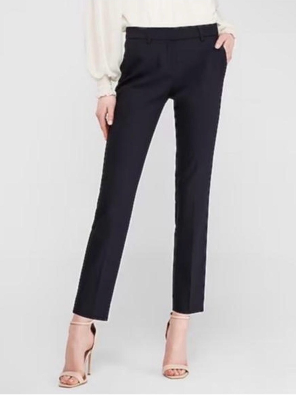 Express Columnist Pants - Tailored Black Straight-Leg Dress Pants